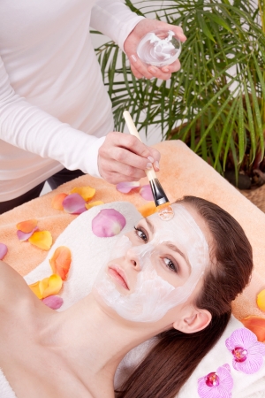 woman face with beauty treatment cometic spa wellness の写真素材