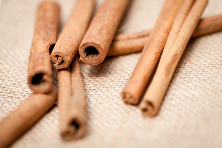 aromatic cinnamon sticks detail macro closeup christmas wintertimeの写真素材