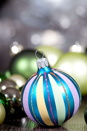 festive glitter christmas decoration bauble seasonal winter holidaysの写真素材