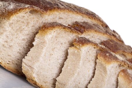 tasty fresh baked bread bun baguette natural food isolated on white background