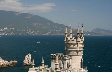 Swallow's Nest is a decorative castle near Yalta on the Crimean shore in southern Ukraine.の写真素材