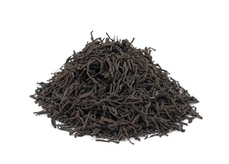 Pile of black tea, isolated on a white backgroundの写真素材
