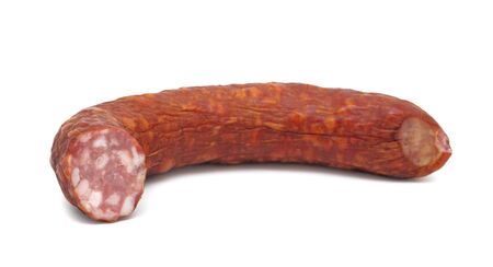 Salami, isolated on a white backgroundの写真素材