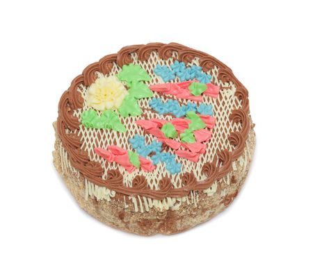 Kiev cake, isolated on a white backgroundの写真素材