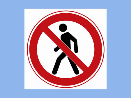 Road sign on the blue color backgroundの写真素材