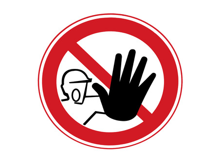 Road forbidden sign on the white color backgroundの写真素材