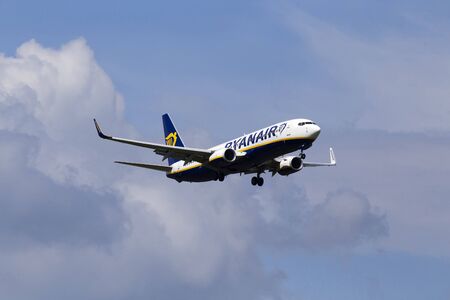 Borispol, Ukraine - June 07, 2019: EI-GDM Ryanair Boeing 737-8AS(WL) aircraft on the cloudy sky backgroundのeditorial素材