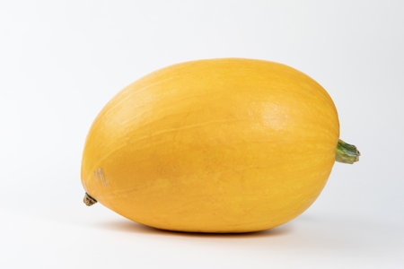 Pumpkin isolated on white with shadow and subtle reflection. Ripe ugly pumpkin, orange pumpkin. Harvest.の写真素材