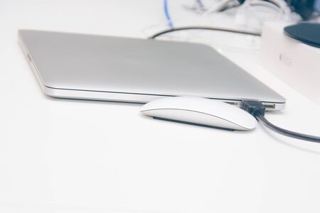 Office workdesk before work startの写真素材