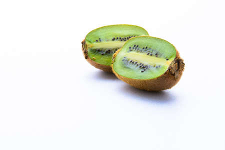 Kiwi on white seamless backgroundの写真素材