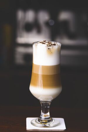 Ice coffe on the bar. Glass of ice coffe on the bar.の写真素材