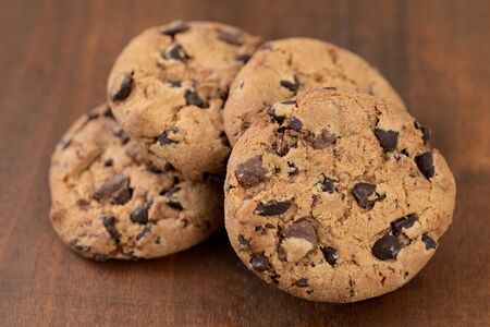 shortbread cookies with chocolate chipsの写真素材