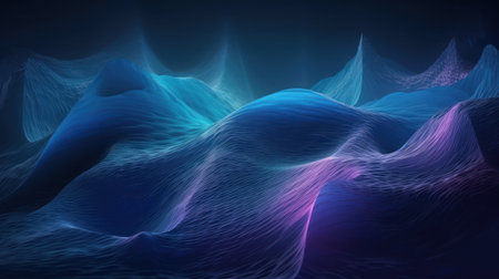 A minimalist blue gradient background with blurred linesの素材
