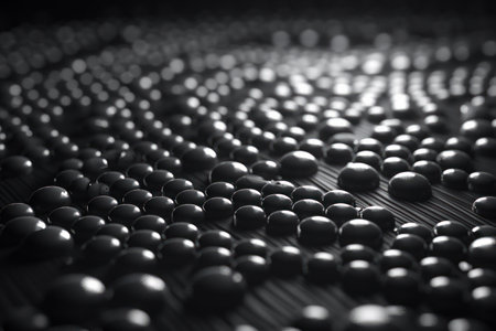 Simple and elegant black and white dot pattern background with 3D effectの素材