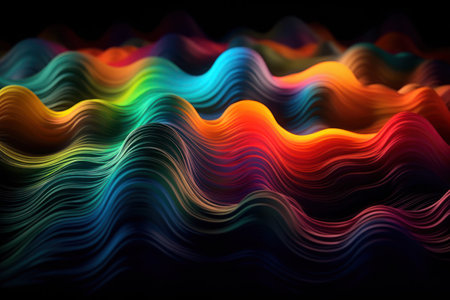 A vibrant rainbow pastel wave pattern that will add a pop of color to any design projectの素材