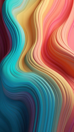 A vibrant rainbow pastel wave pattern that will add a pop of color to any design projectの素材