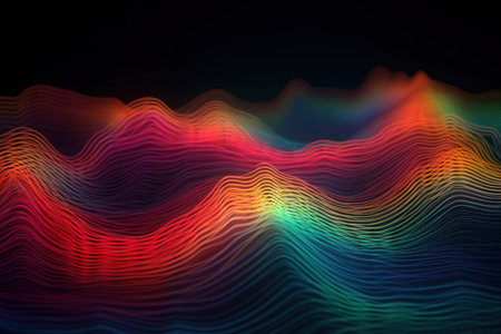 A vibrant rainbow pastel wave pattern that will add a pop of color to any design projectの素材