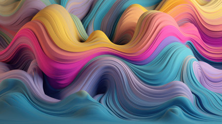 A playful and colorful pastel colors wave pattern designの素材