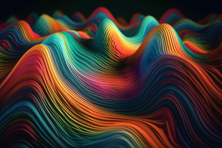 A vibrant rainbow pastel wave pattern that will add a pop of color to any design projectの素材