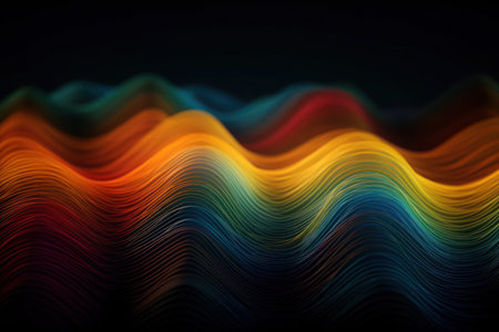 A vibrant rainbow pastel wave pattern that will add a pop of color to any design projectの素材