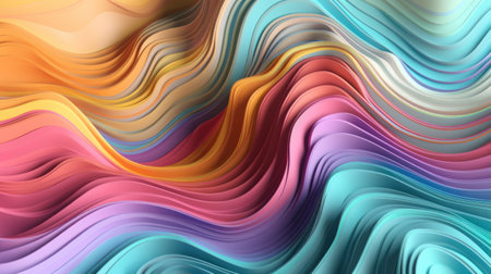A playful and colorful pastel colors wave pattern designの素材