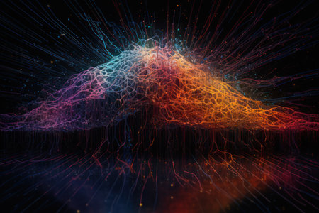 An abstract representation of the intricate connections between technology and dataの素材