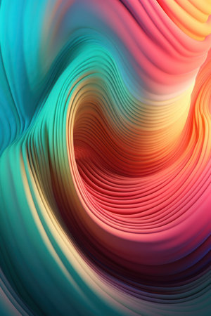 A vibrant rainbow pastel wave pattern that will add a pop of color to any design projectの素材