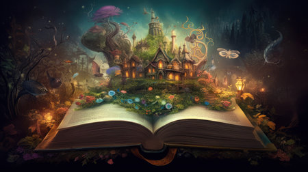 A book of enchantment and wonder, where reality and imagination merge into oneの素材