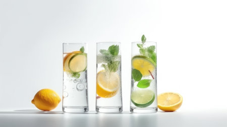 Refreshing and cooling summer beverages with a tropical twistの素材