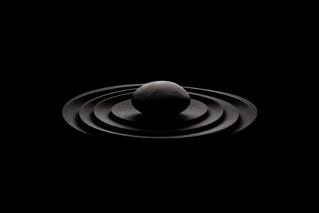 An abstract black and white illustration that exudes calmness and simplicityの素材