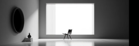 An abstract black and white illustration that exudes calmness and simplicityの素材