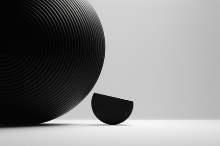 An abstract black and white illustration that exudes calmness and simplicityの素材