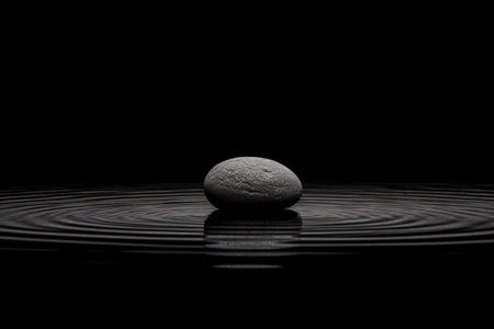An abstract black and white illustration that exudes calmness and simplicityの素材