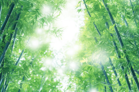 Fresh and rejuvenating bamboo background in lush green huesの素材