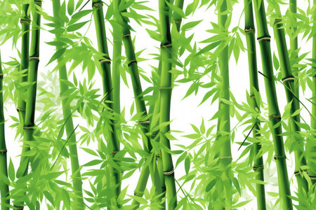 Fresh and rejuvenating bamboo background in lush green huesの素材