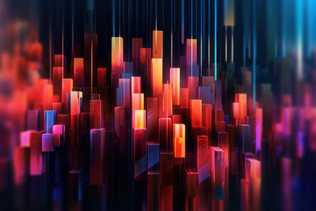 Dynamic composition with vibrant geometric shapes and energetic linesの素材