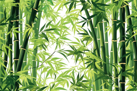 Fresh and rejuvenating bamboo background in lush green huesの素材