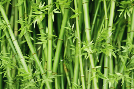 Fresh and rejuvenating bamboo background in lush green huesの素材