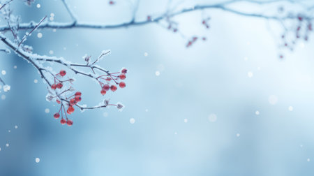 Christmas Winter Scene with Dreamy Bokeh and Snowの素材