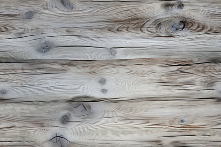 Close-up of whitewashed wooden board with grungy driftwood textureの素材