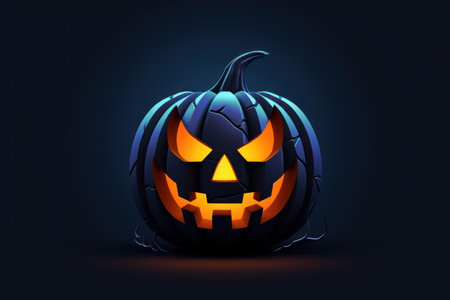 "Dark Blue Style Jack O' Lantern Vector Illustrationの素材