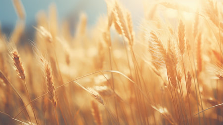 Vibrant Golden Wheat Under Sunlightの素材