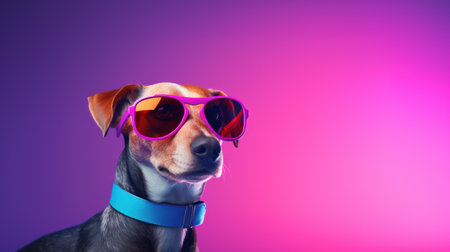 Adorable Dog Wearing Sunglassesの素材