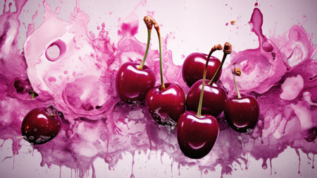 Vibrant Purple Cherry Splashの素材