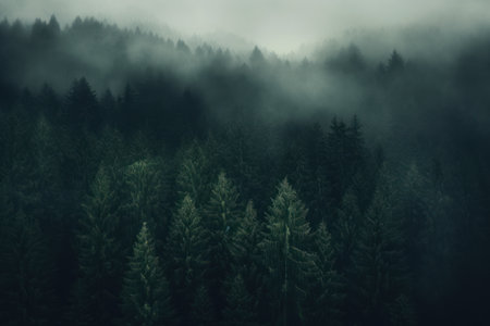 Enchanting Misty Forest, Dark Green Serenityの素材