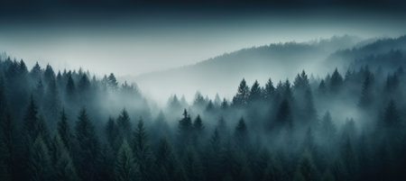 Enchanting Misty Forest, Dark Green Serenityの素材