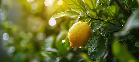 Intensely Yellow Citrus, Sunlit Lemon Elegance in Close-Upの素材