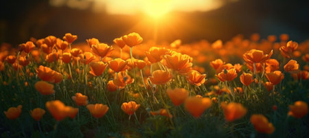 Vibrant Orange Blossoms, Terragen-inspired Serenityの素材