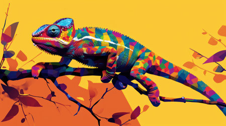 Stylish Minimalist Design with Chameleonの素材