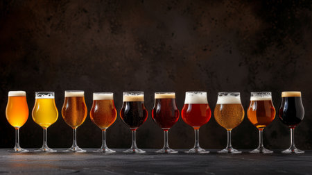 Beer Glass Symmetry in Vibrant Emotive Huesの素材